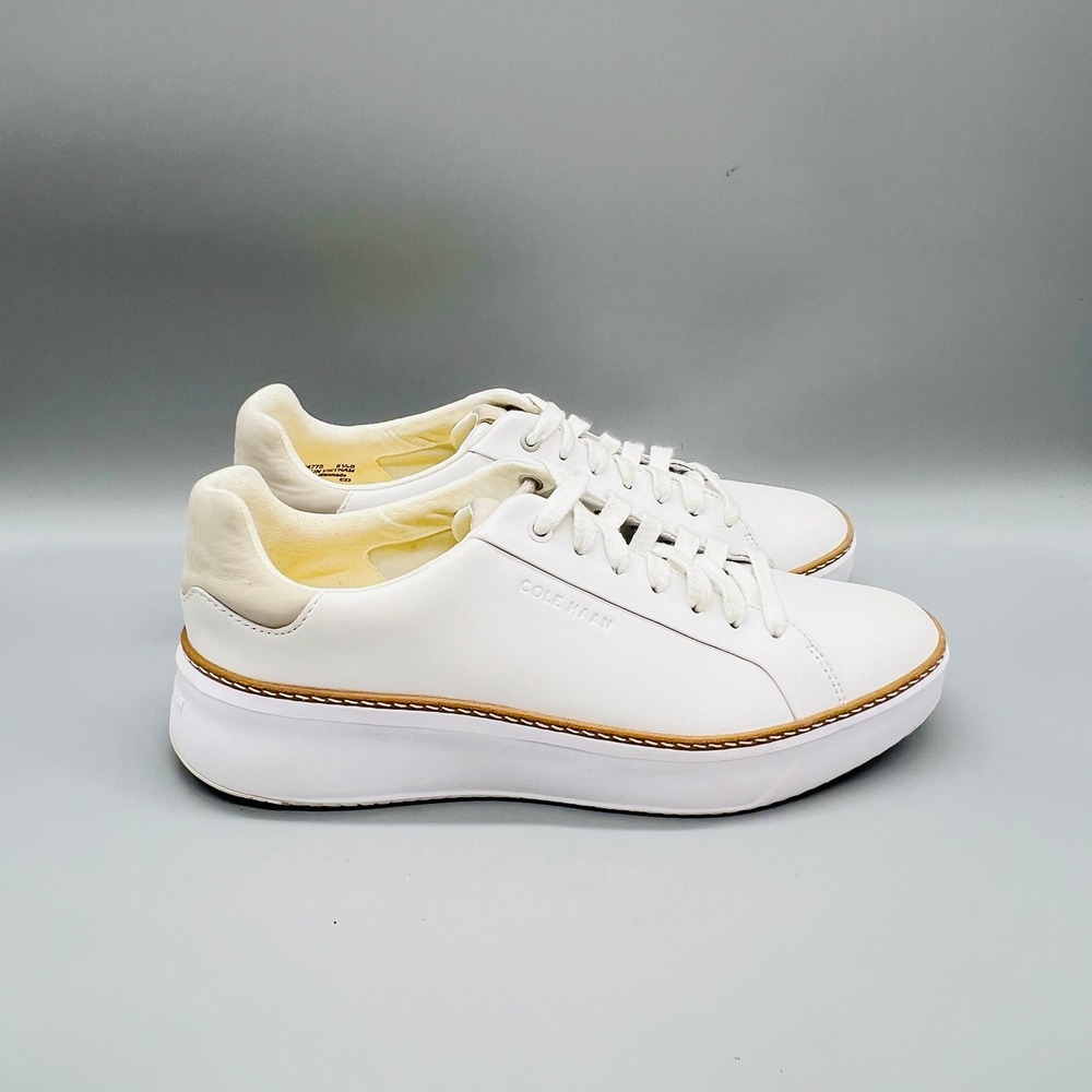 Cole Haan Shoes Womens 8.5 White Leather Grandseries Low Top Crosscourt Sneakers